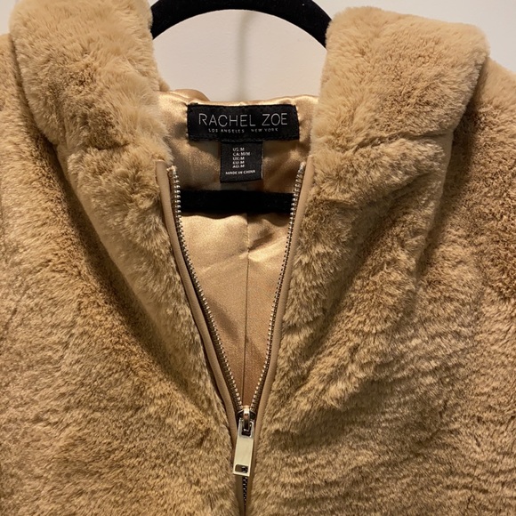 Rachel Zoe faux fur coat with hood. - Picture 2 of 4